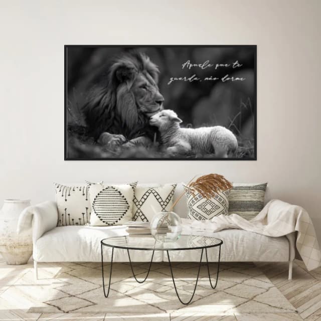 Quadro Decorativo Leão E Ovelha