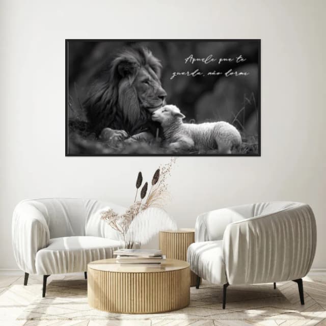 Quadro Decorativo Leão E Ovelha