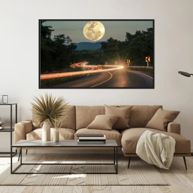 Quadro Decorativo Estrada Com Lua