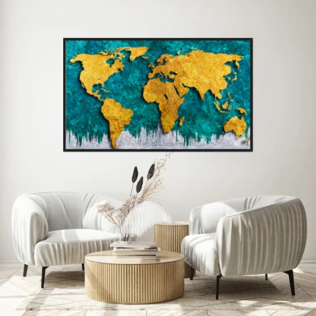 Quadro Decorativo Mapa Mundi