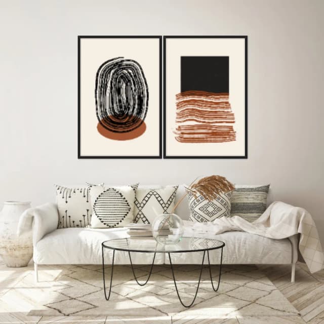 Kit Quadros Decorativos Abstrato Minimalista