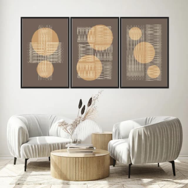 Kit Quadros Decorativos Linhas E Formas