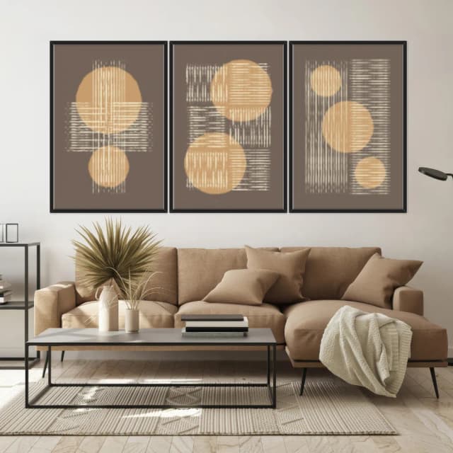 Kit Quadros Decorativos Linhas E Formas