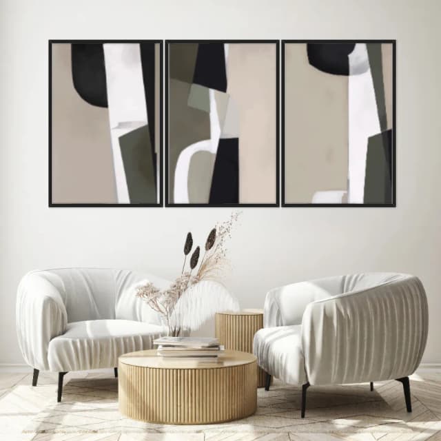 Kit Quadros Decorativos Pintura Abstrata