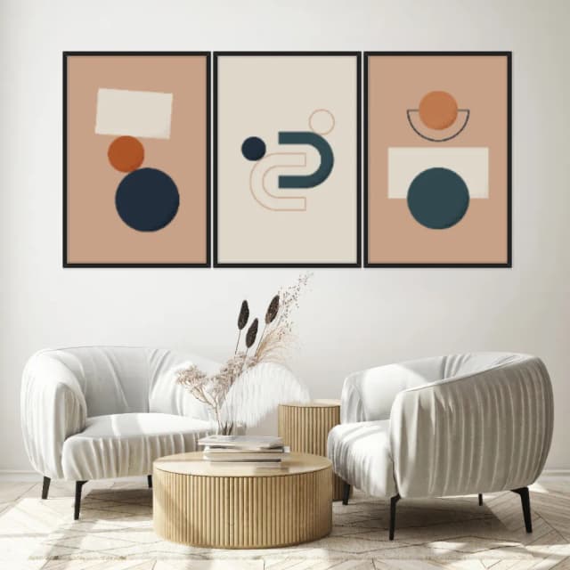 Kit Quadros Decorativos Geométrico