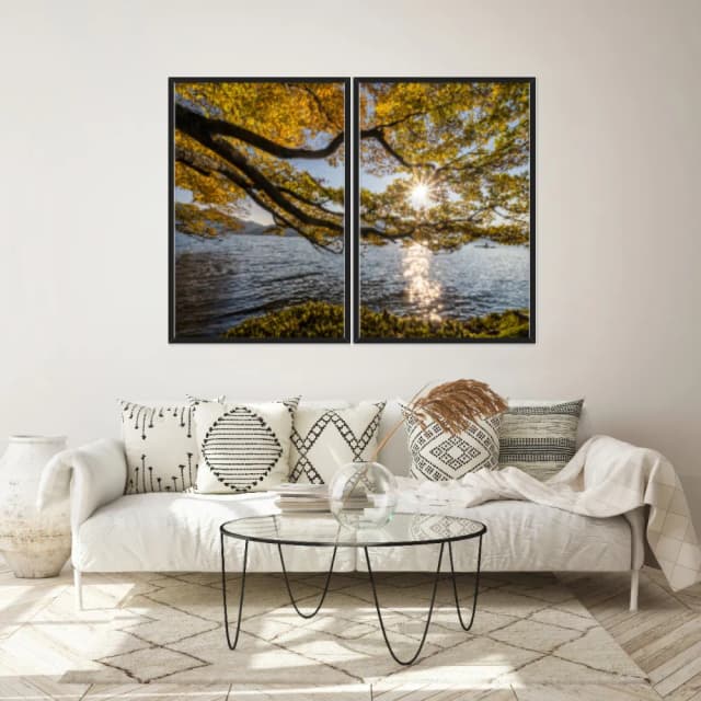 Kit Quadros Decorativos Árvore Amarela