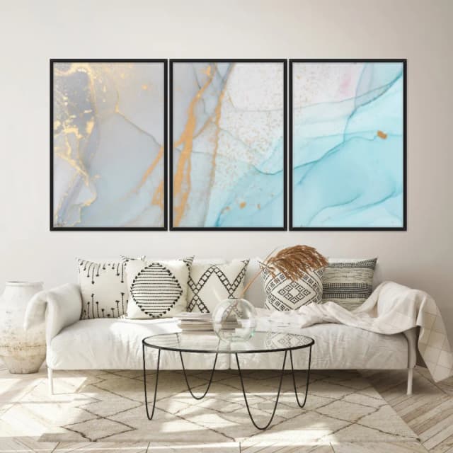 Kit Quadros Decorativos Mármore Verde