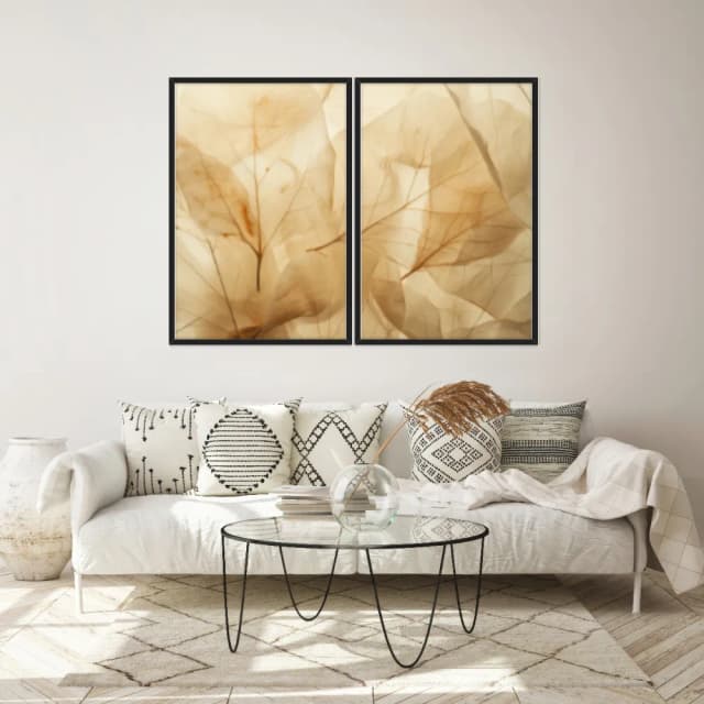 Kit Quadros Decorativos Textura De Folhas