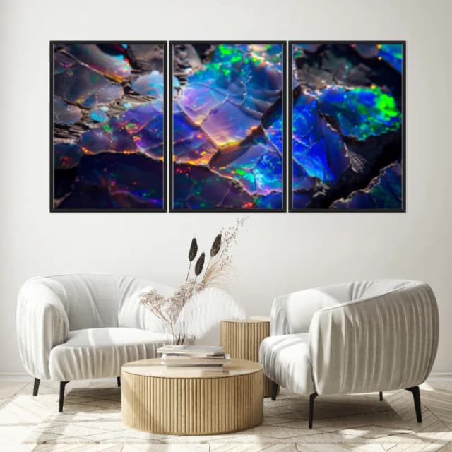 Kit Quadros Decorativos Formas Abstrata Roxa