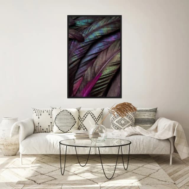 Quadro Decorativo Penas Coloridas