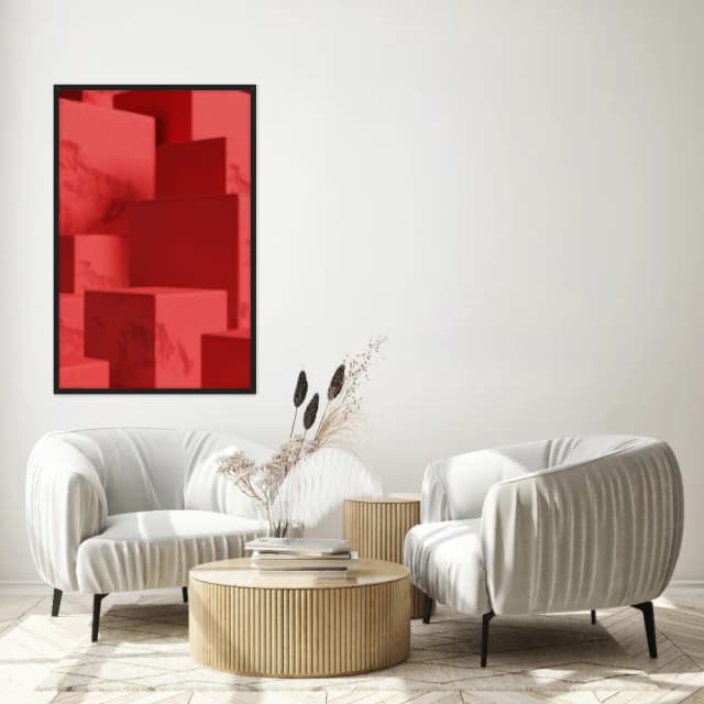 Quadro Decorativo Formas Vermelhas