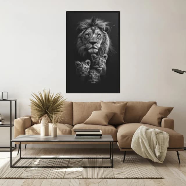 Quadro Decorativo Família Leão