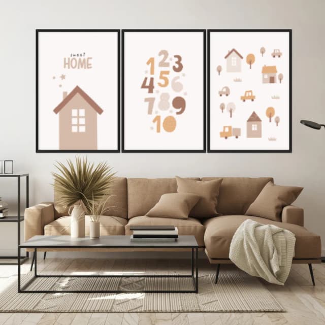 Kit Quadros Decorativos Casinha E Números