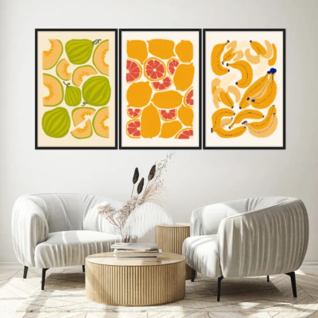 Kit Quadros Decorativos Frutas