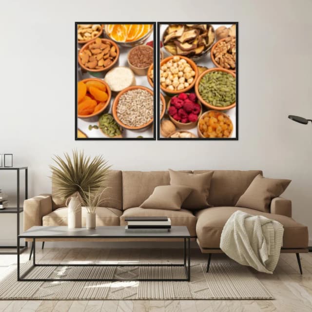 Kit Quadros Decorativos Castanhas E Sementes