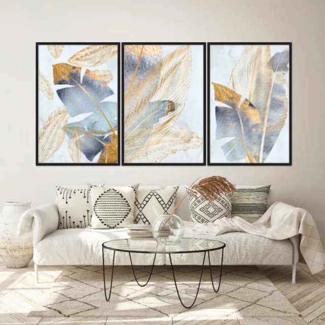 Kit Quadros Decorativos Planta Abstrata