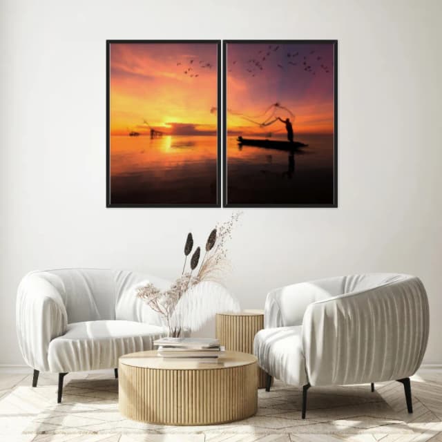 Kit Quadros Decorativos Pôr Do Sol