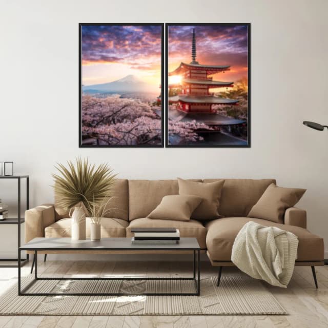 Kit Quadros Decorativos Torre Japão