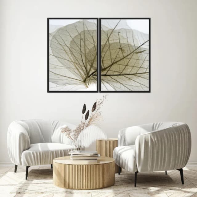 Kit Quadros Decorativos Textura De Folha