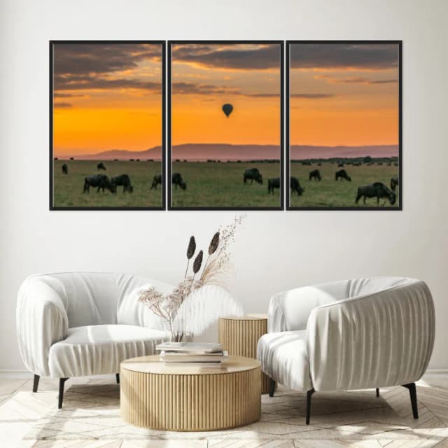 Kit Quadros Decorativos Pôr Do Sol