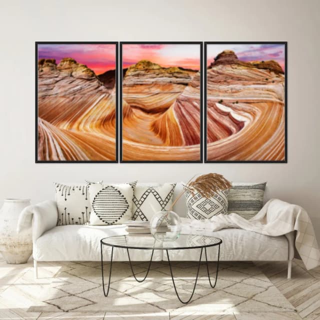 Kit Quadros Decorativos Ondas