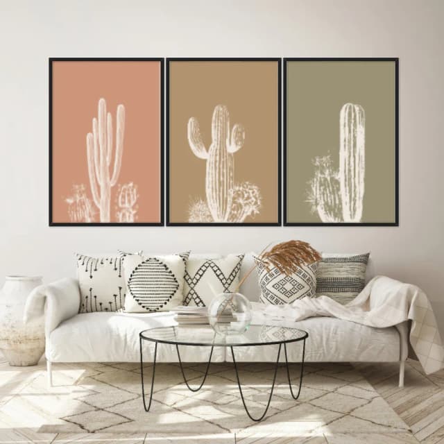 Kit Quadros Decorativos Cactos