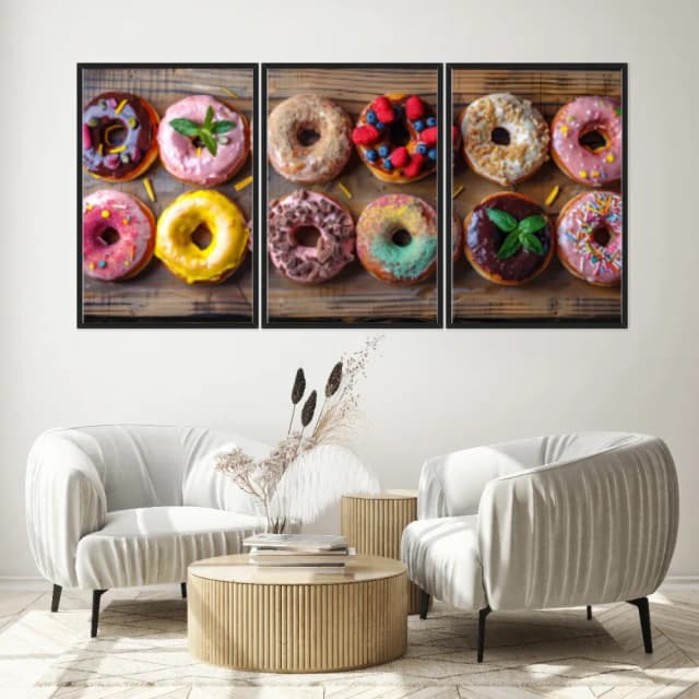 Kit Quadros Decorativos Donuts