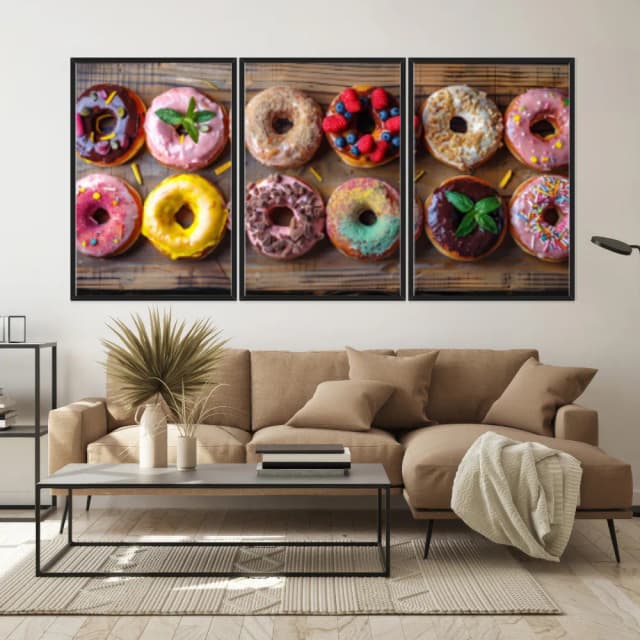 Kit Quadros Decorativos Donuts