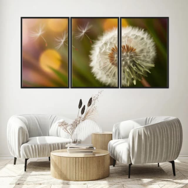 Kit Quadros Decorativos Dente De Leão