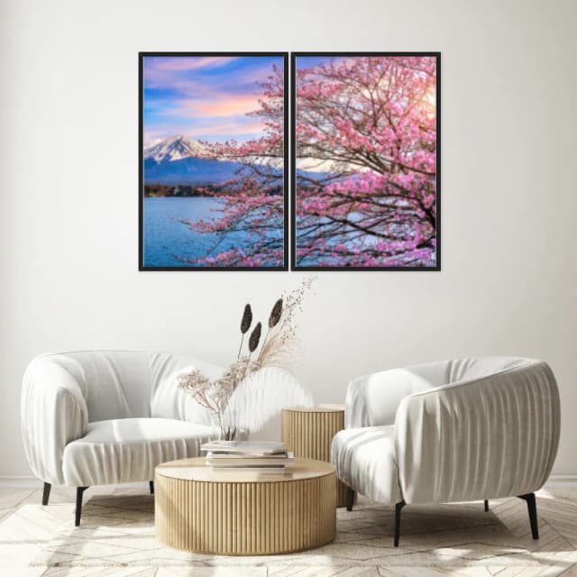 Kit Quadros Decorativos Árvore Rosa