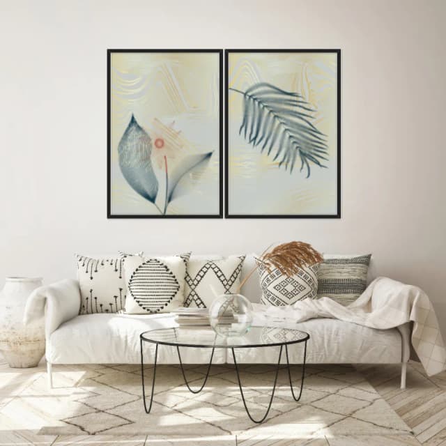 Kit Quadros Decorativos Planta Abstrata