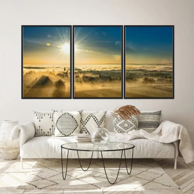 Kit Quadros Decorativos Pôr Do Sol