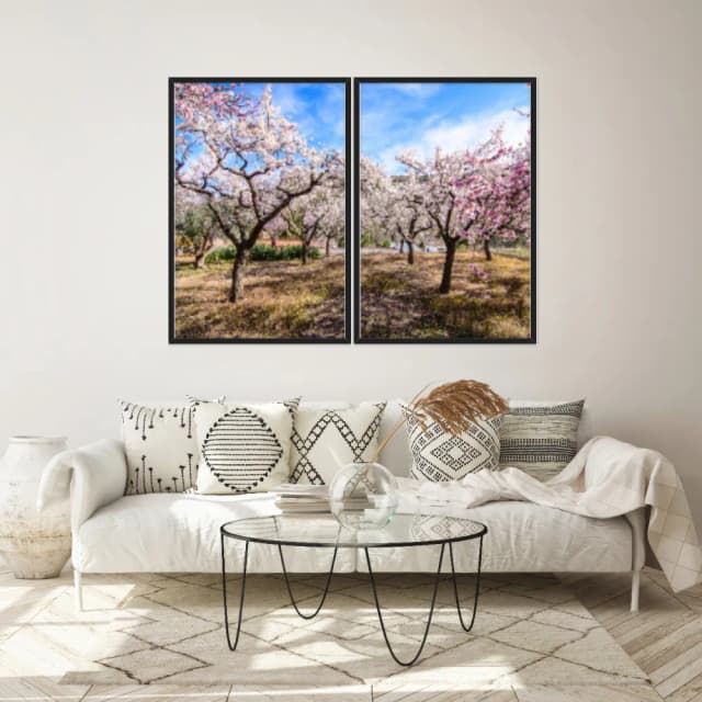 Kit Quadros Decorativos Árvore Rosa