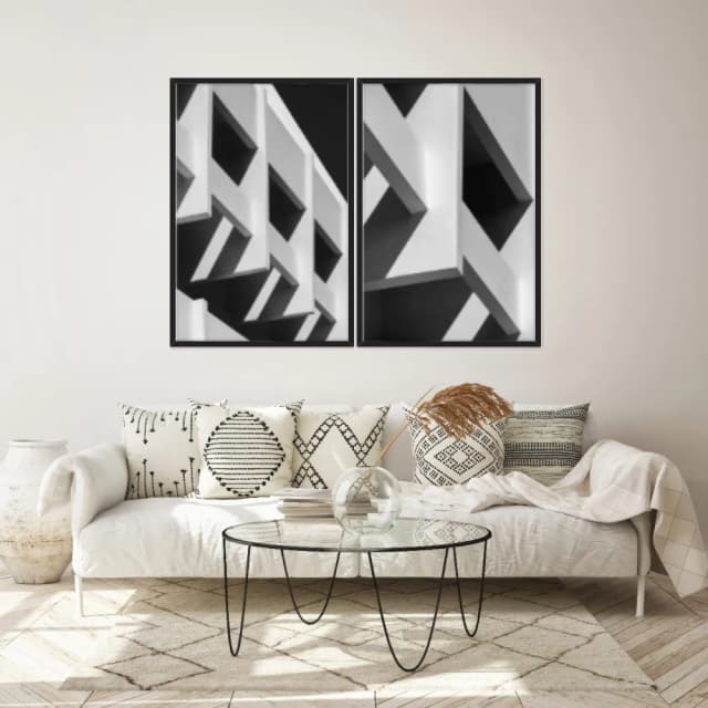 Kit Quadros Decorativos Construção Geométrica